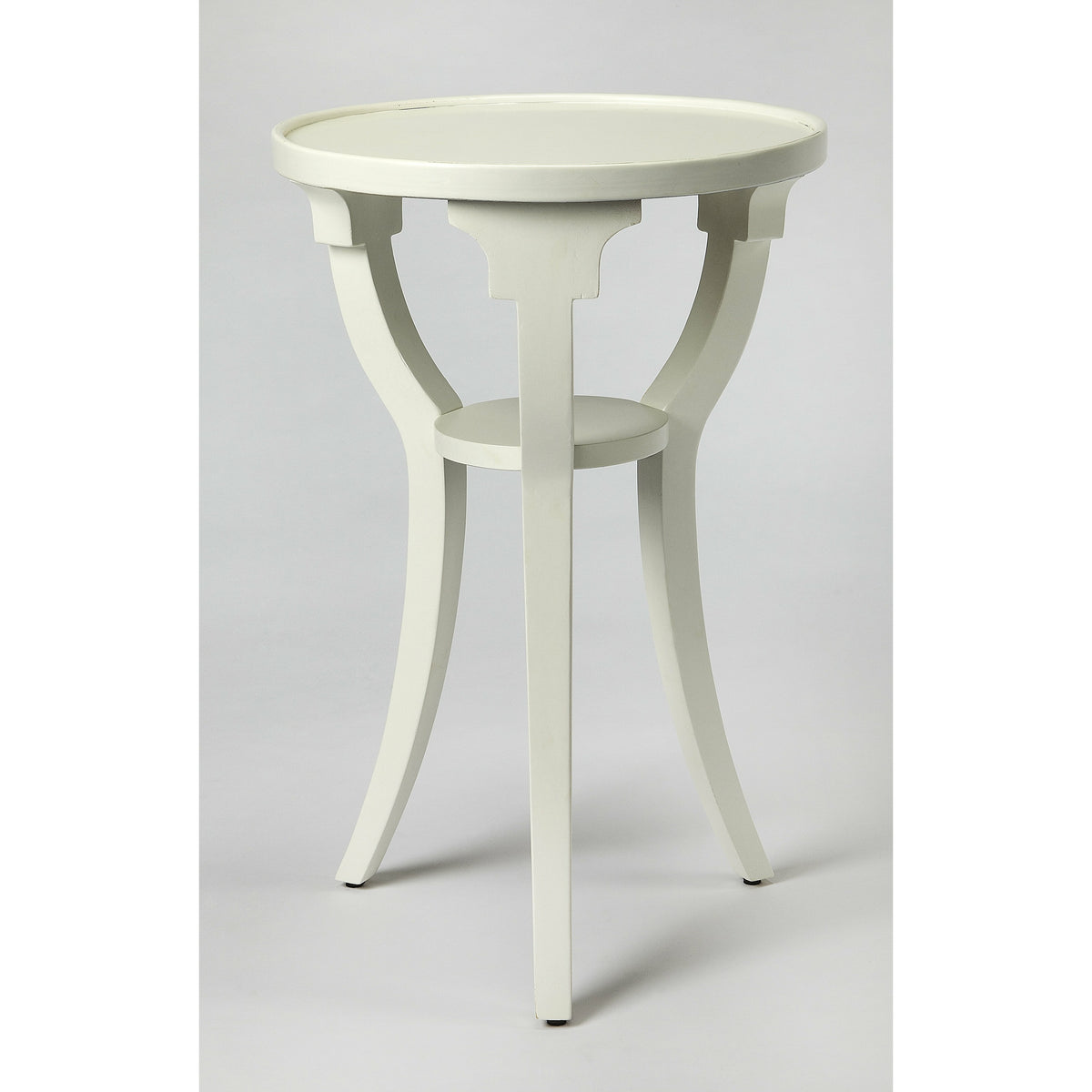 Butler Specialty Transitional Cottage White Round Accent Table Accent Tables Butler Specialty
