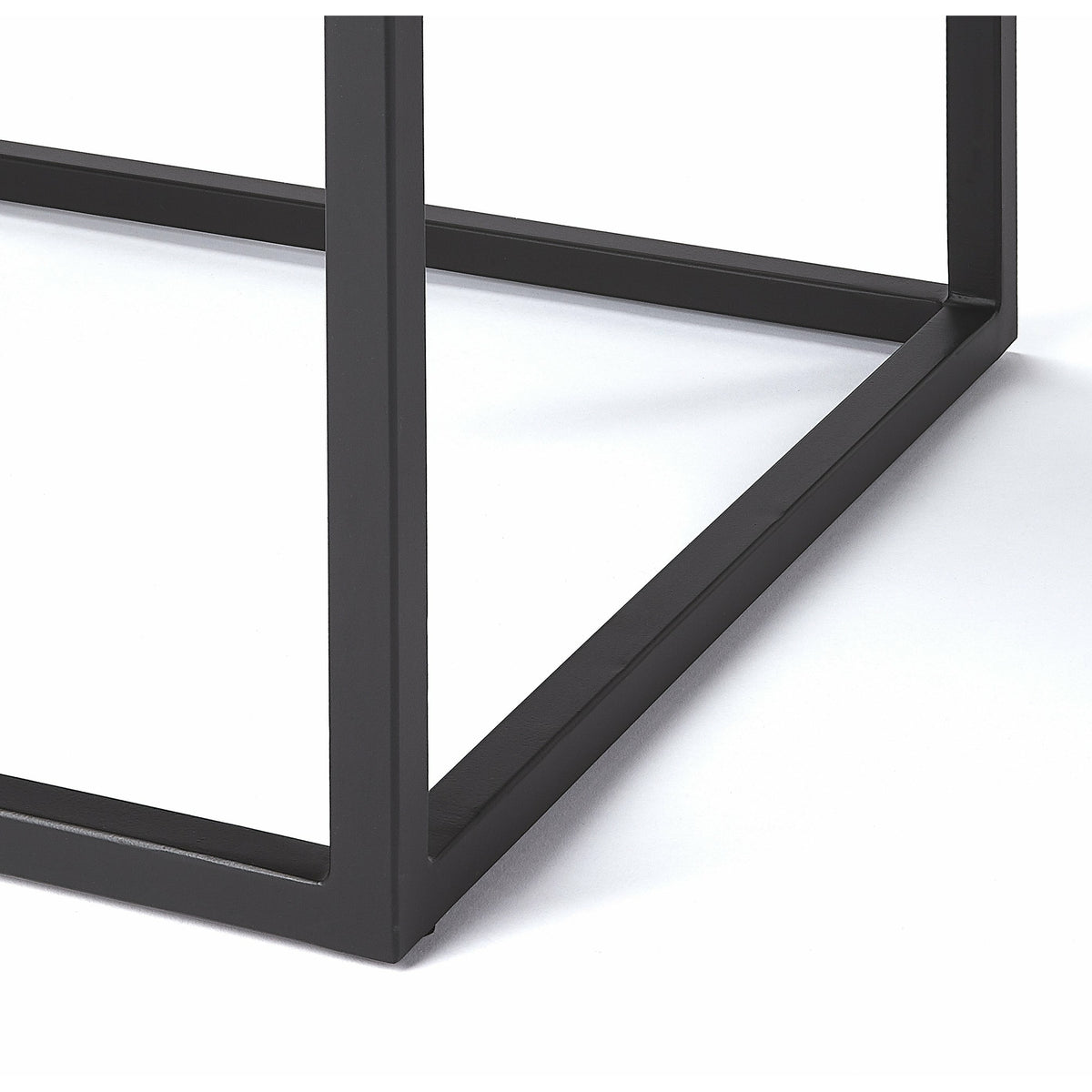 Butler Specialty Minimalistic Industrial Style Square Dark Brown Coffee Iron End Table Accent Tables Butler Specialty