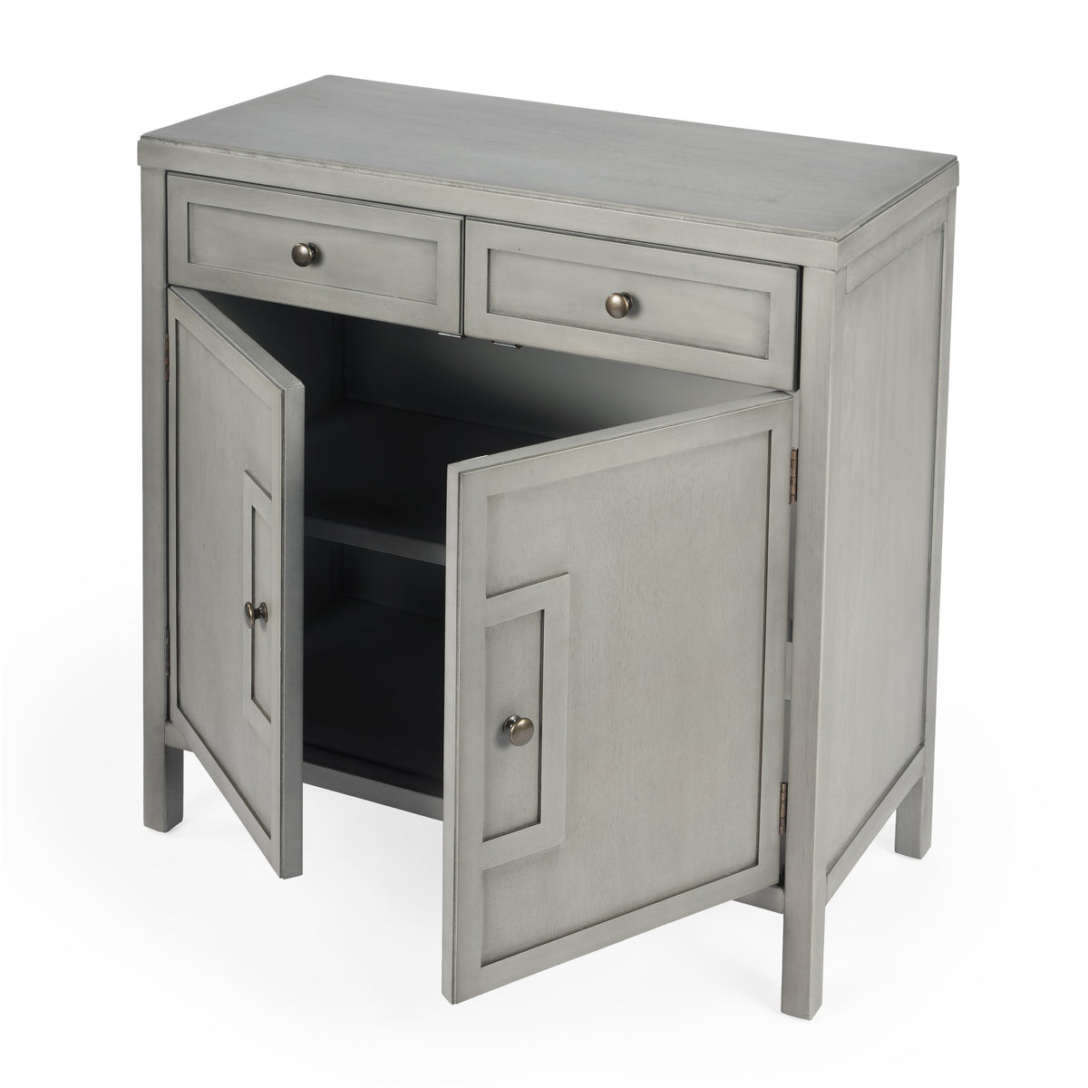 Butler Specialty Stylish Rectangular Gray 2 Drawers And Storage Console Cabinet Chests/Cabinets Butler Specialty