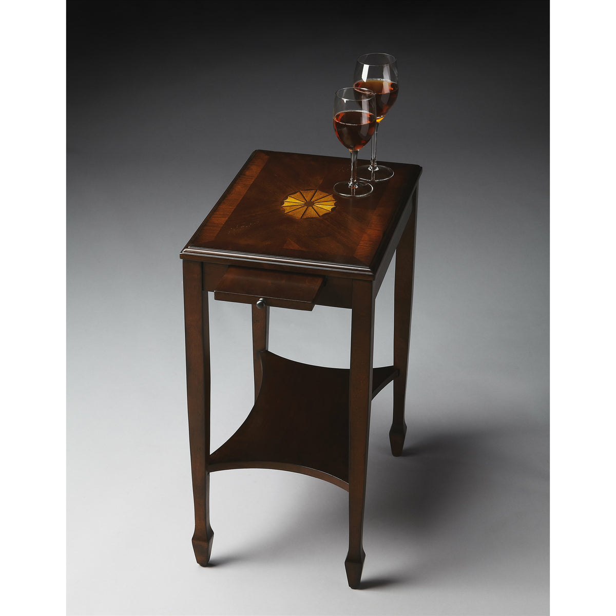 Butler Specialty Traditional Rectangular Dark Brown Cherry Side Table Accent Tables Butler Specialty