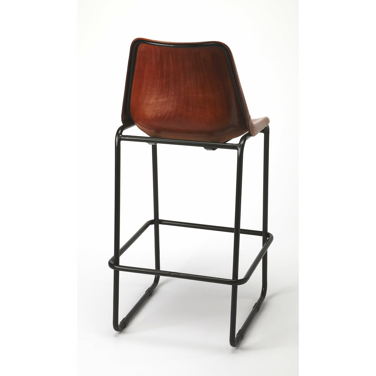 Butler Specialty Modern Rectangular Medium Brown Leather Bar Stool Barstools Butler Specialty