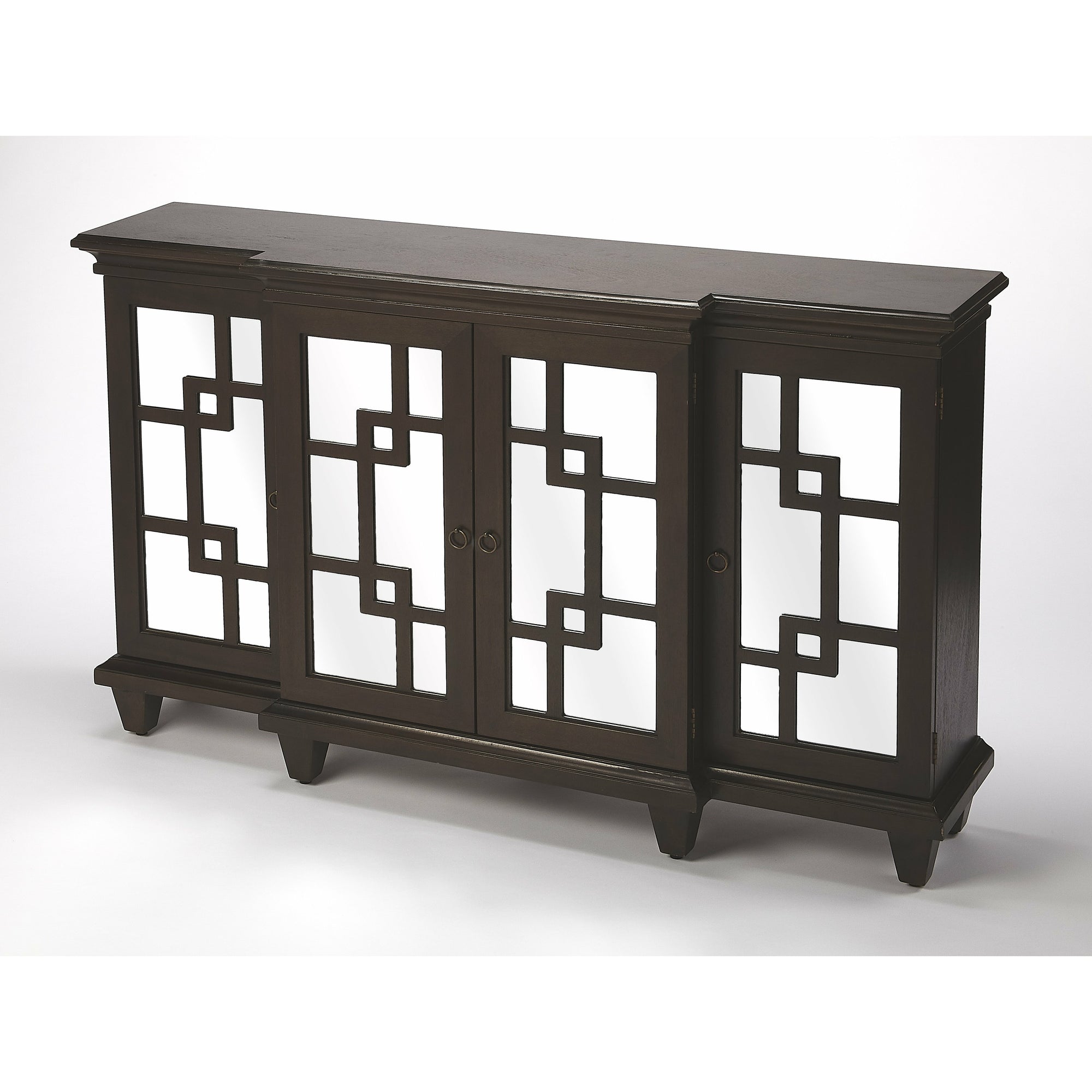 Butler Specialty Geometric Contemporary Pattern Transitional Rectangular Coffee Dark Brown Sideboard Chests/Cabinets Butler Specialty 