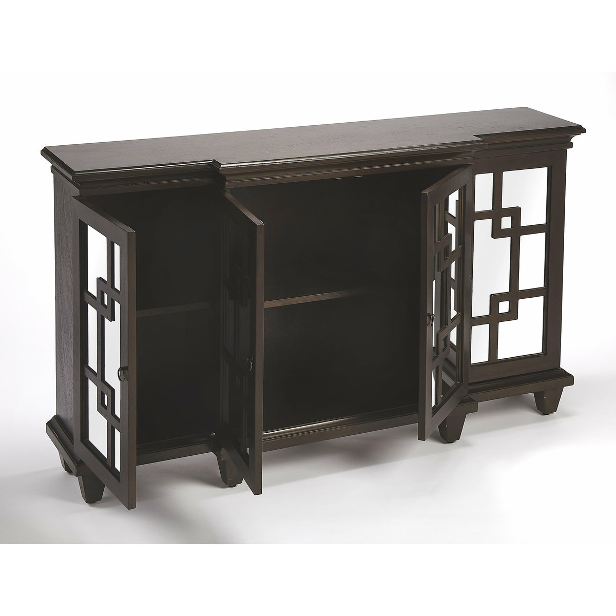 Butler Specialty Geometric Contemporary Pattern Transitional Rectangular Coffee Dark Brown Sideboard Chests/Cabinets Butler Specialty