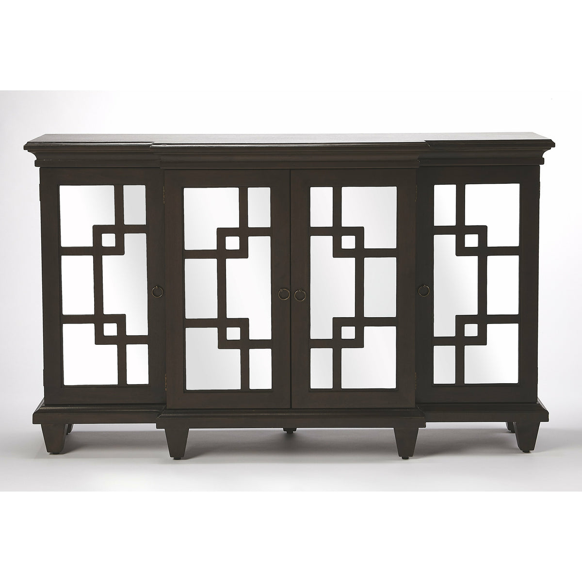 Butler Specialty Geometric Contemporary Pattern Transitional Rectangular Coffee Dark Brown Sideboard Chests/Cabinets Butler Specialty