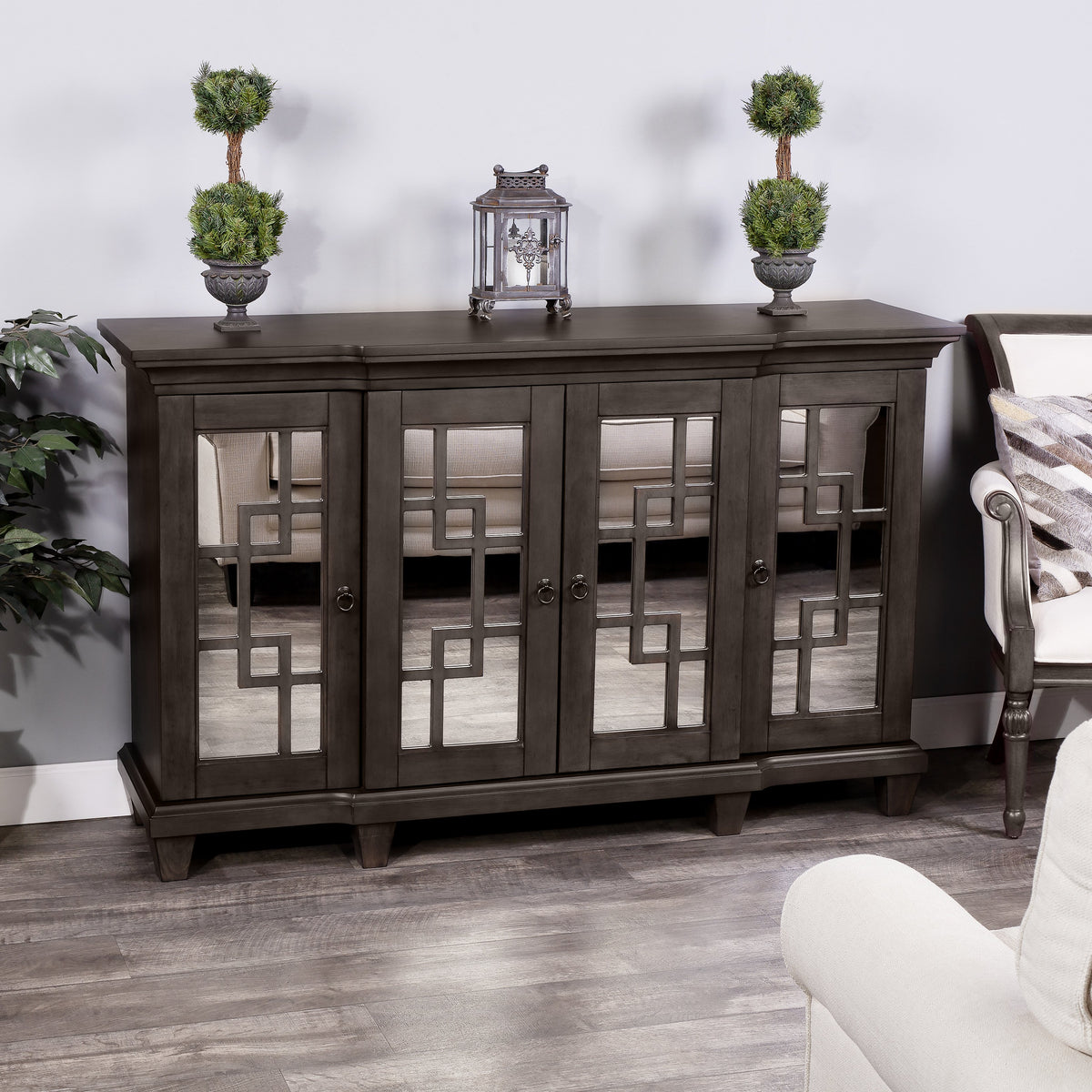 Butler Specialty Geometric Contemporary Pattern Transitional Rectangular Coffee Dark Brown Sideboard Chests/Cabinets Butler Specialty