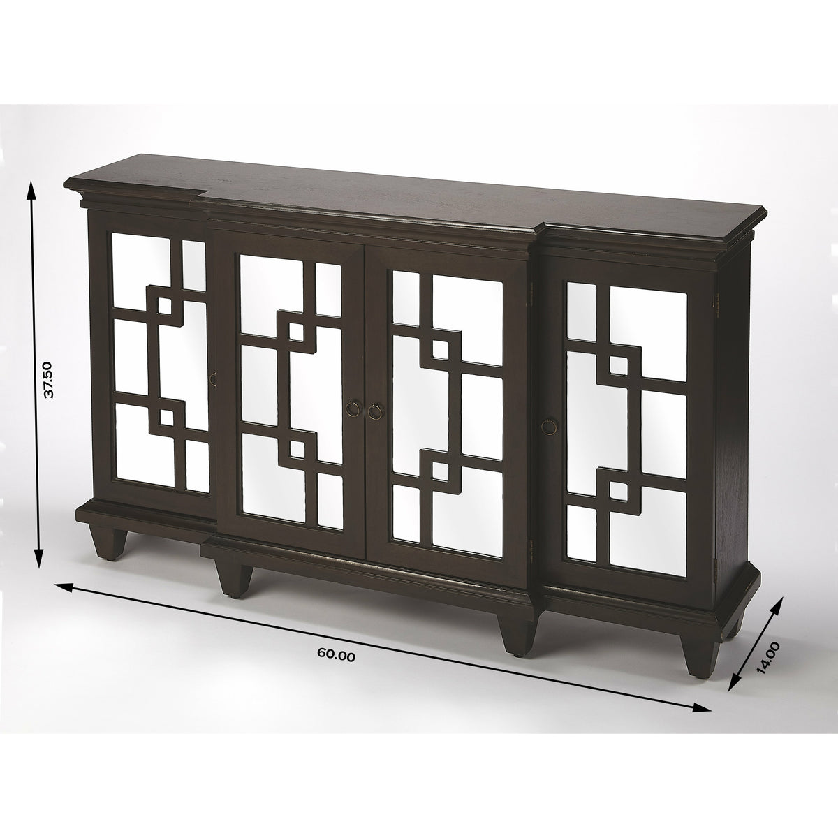 Butler Specialty Geometric Contemporary Pattern Transitional Rectangular Coffee Dark Brown Sideboard Chests/Cabinets Butler Specialty