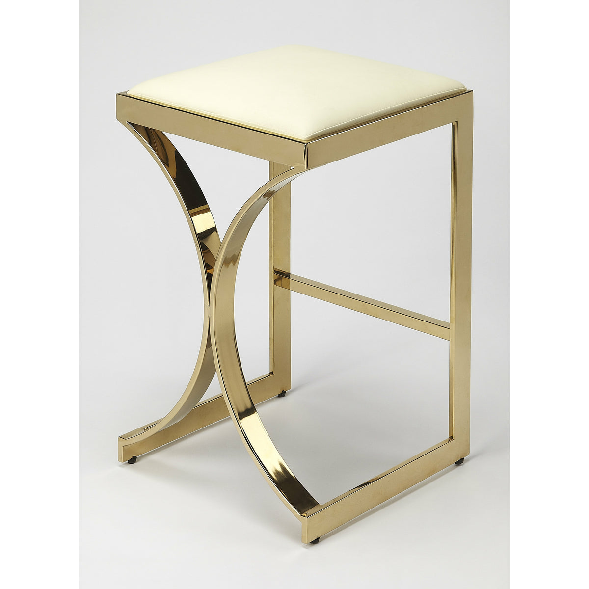 Butler Specialty Modern Rectangular Polished Golden Counter/Bar Stool Barstools Butler Specialty