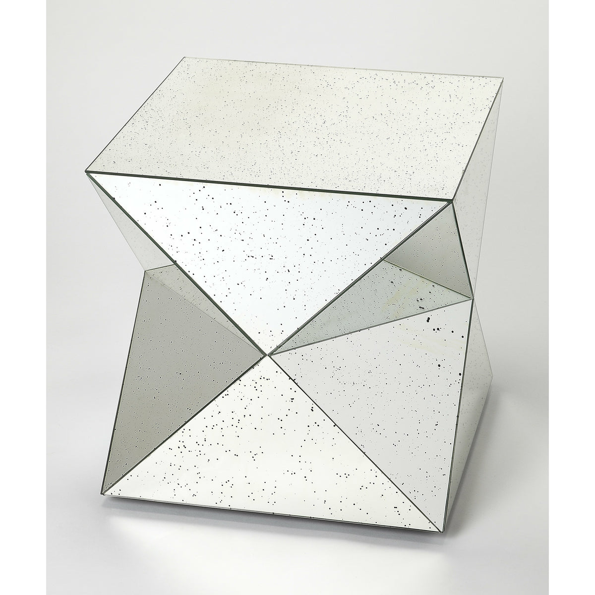 Butler Specialty Modern Square Clear Mirrored Bunching Table Accent Tables Butler Specialty