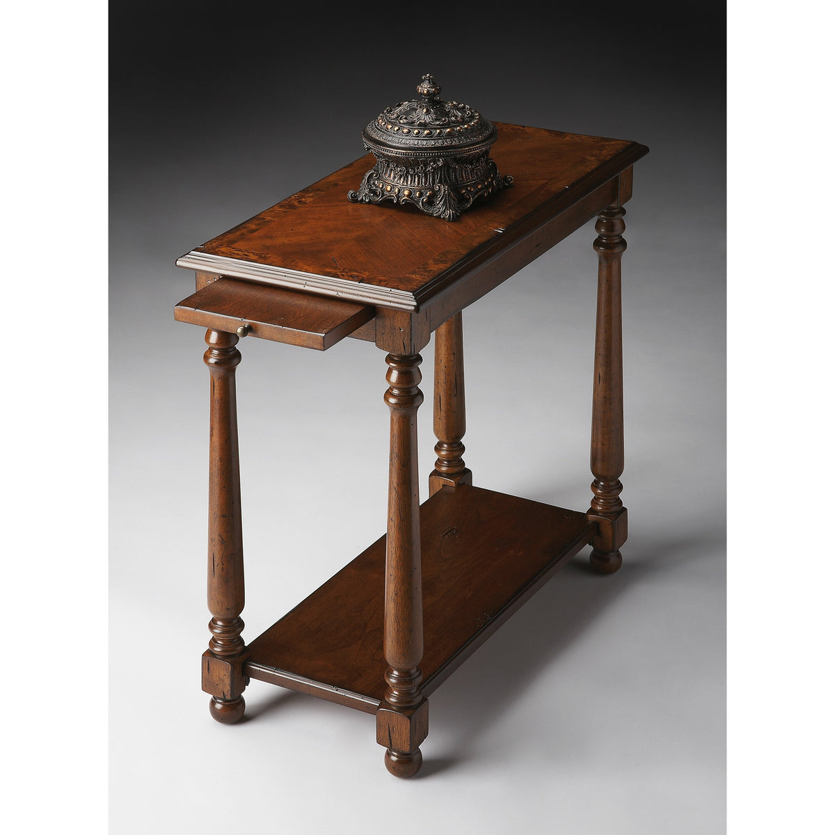 Butler Specialty Transitional Rectangular Brown Castlewood Chairside Table Chairside Chests Butler Specialty