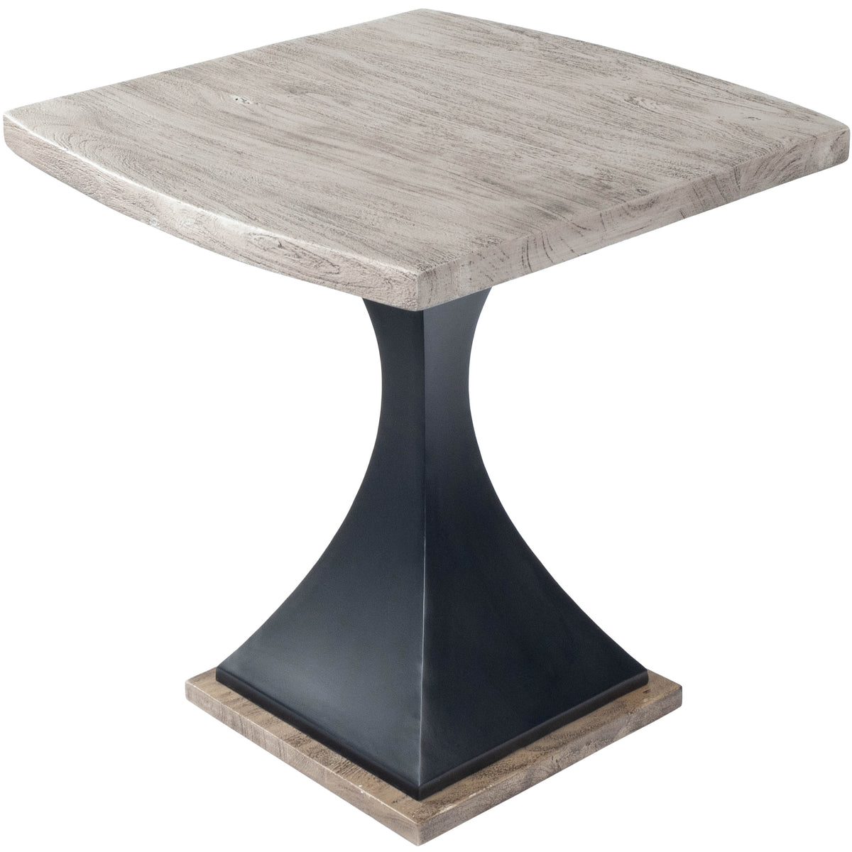 Butler Specialty Modern Square Gray Acacia Wood Metal End Table Accent Tables Butler Specialty
