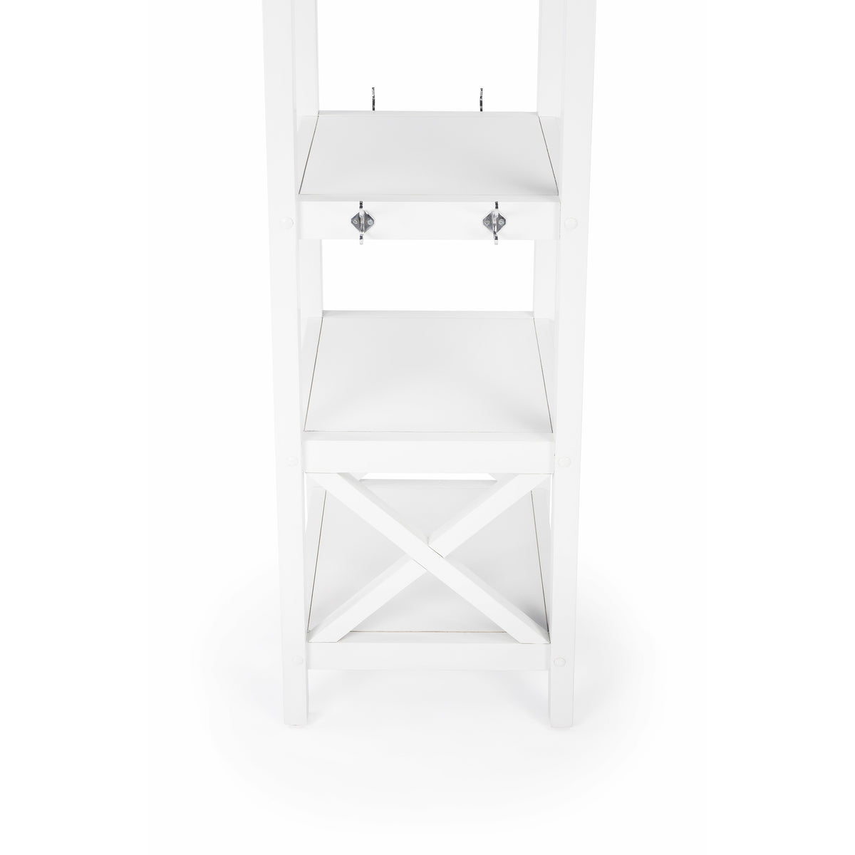 Butler Specialty Rectangular White Coat Rack With Shelves Costumers/Hall Trees Butler Specialty