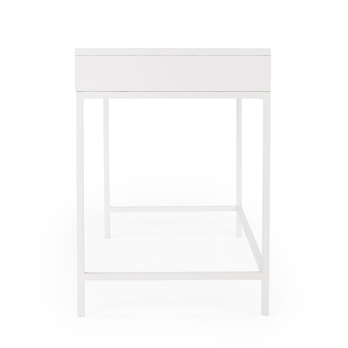 Butler Specialty Stylish Modern Rectangular White Wood Desk With 2 Drawers Desks &amp; Secretaries Butler Specialty