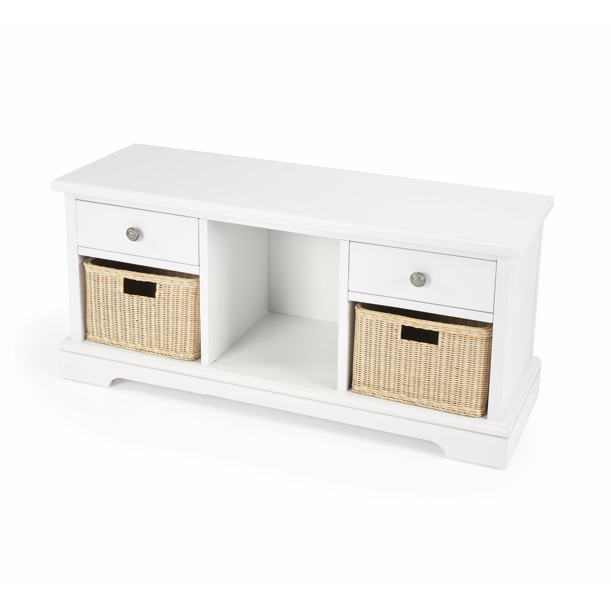 Butler Specialty Practical Transitional Rectangular White Bench With Storage Benches Butler Specialty