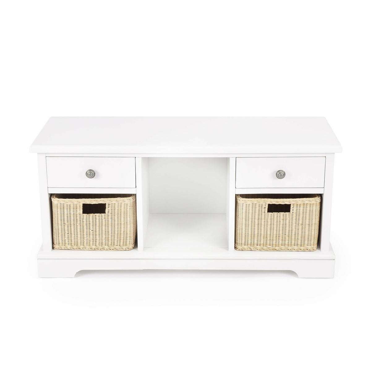 Butler Specialty Practical Transitional Rectangular White Bench With Storage Benches Butler Specialty