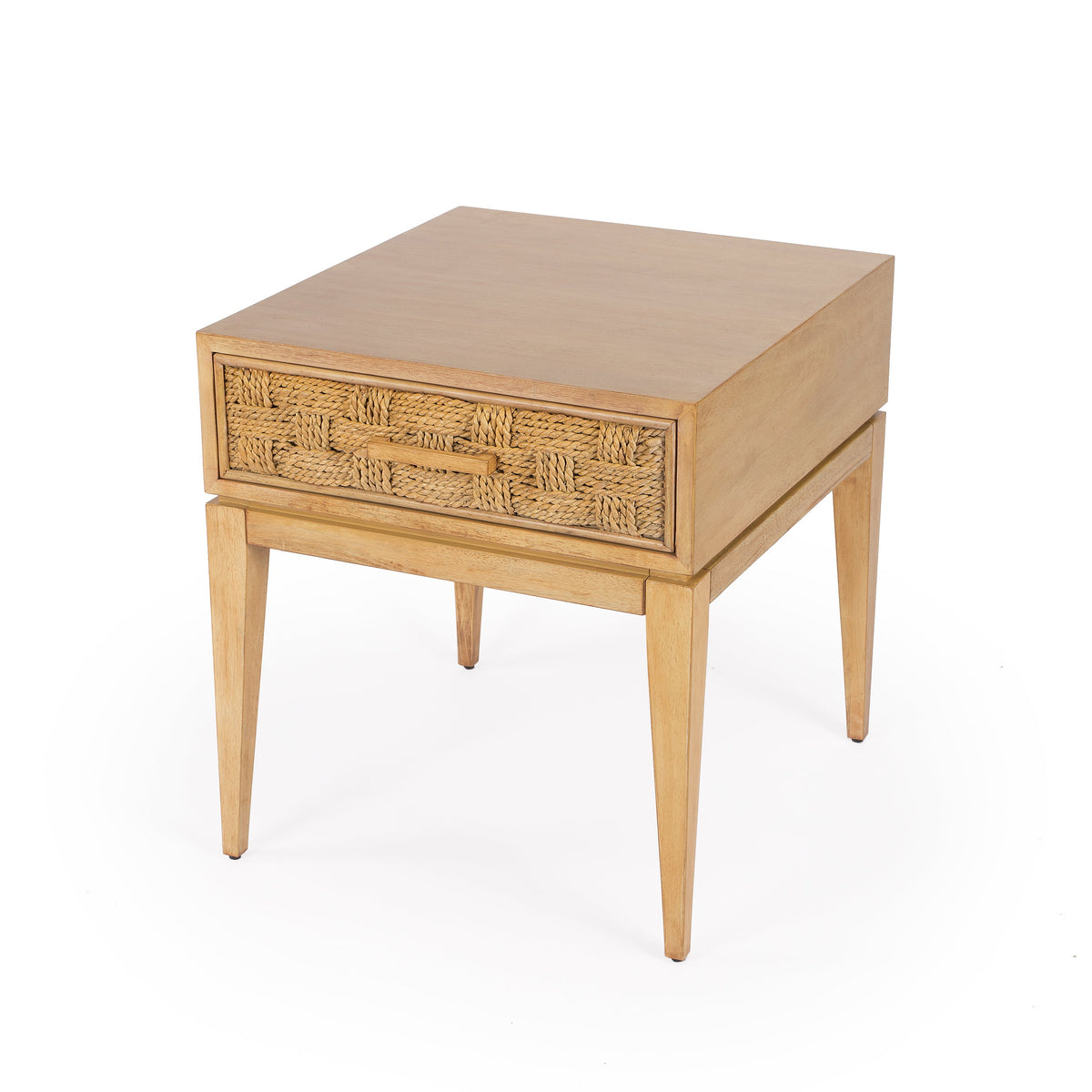 Butler Specialty Modern Tropical Villa Style Rectangular Natual Light Wood End Table Accent Tables Butler Specialty