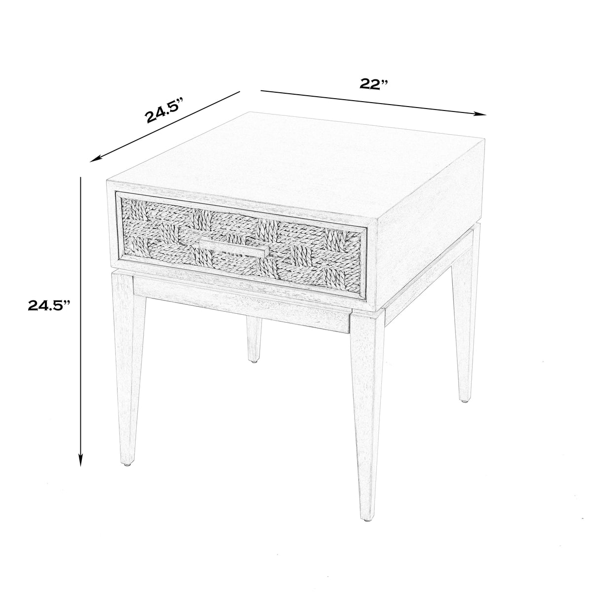 Butler Specialty Modern Tropical Villa Style Rectangular Natual Light Wood End Table Accent Tables Butler Specialty