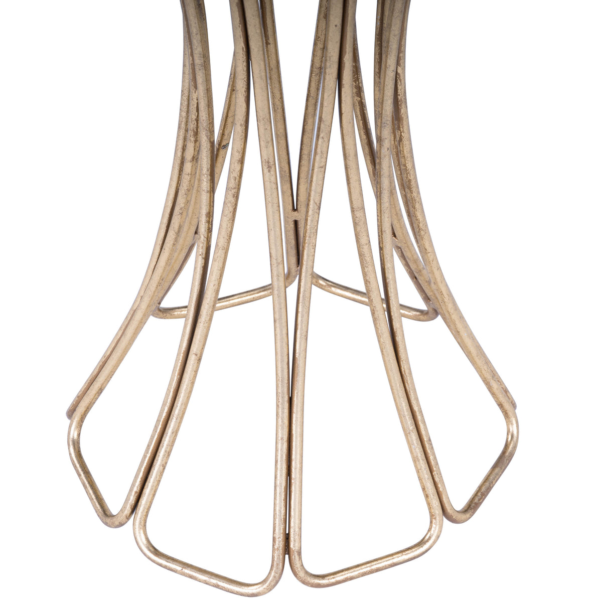 Butler Specialty Modern Round Antique Gold Metal Mirror End Table Accent Tables Butler Specialty