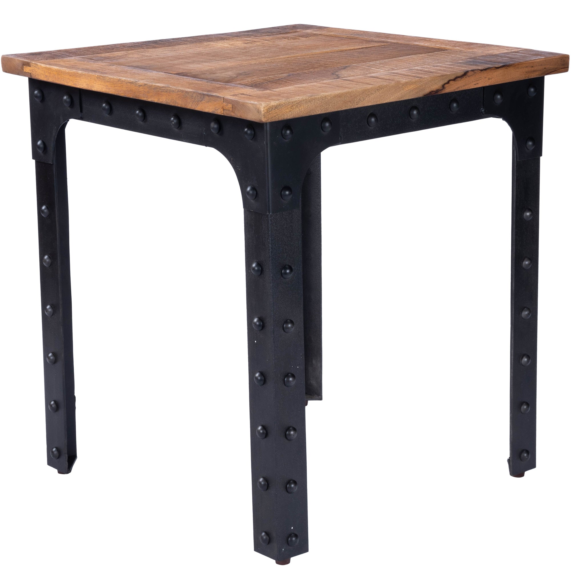 Butler Specialty Industrial Inspired Square Natural Wood Metal Dining Table Foyer Tables Butler Specialty