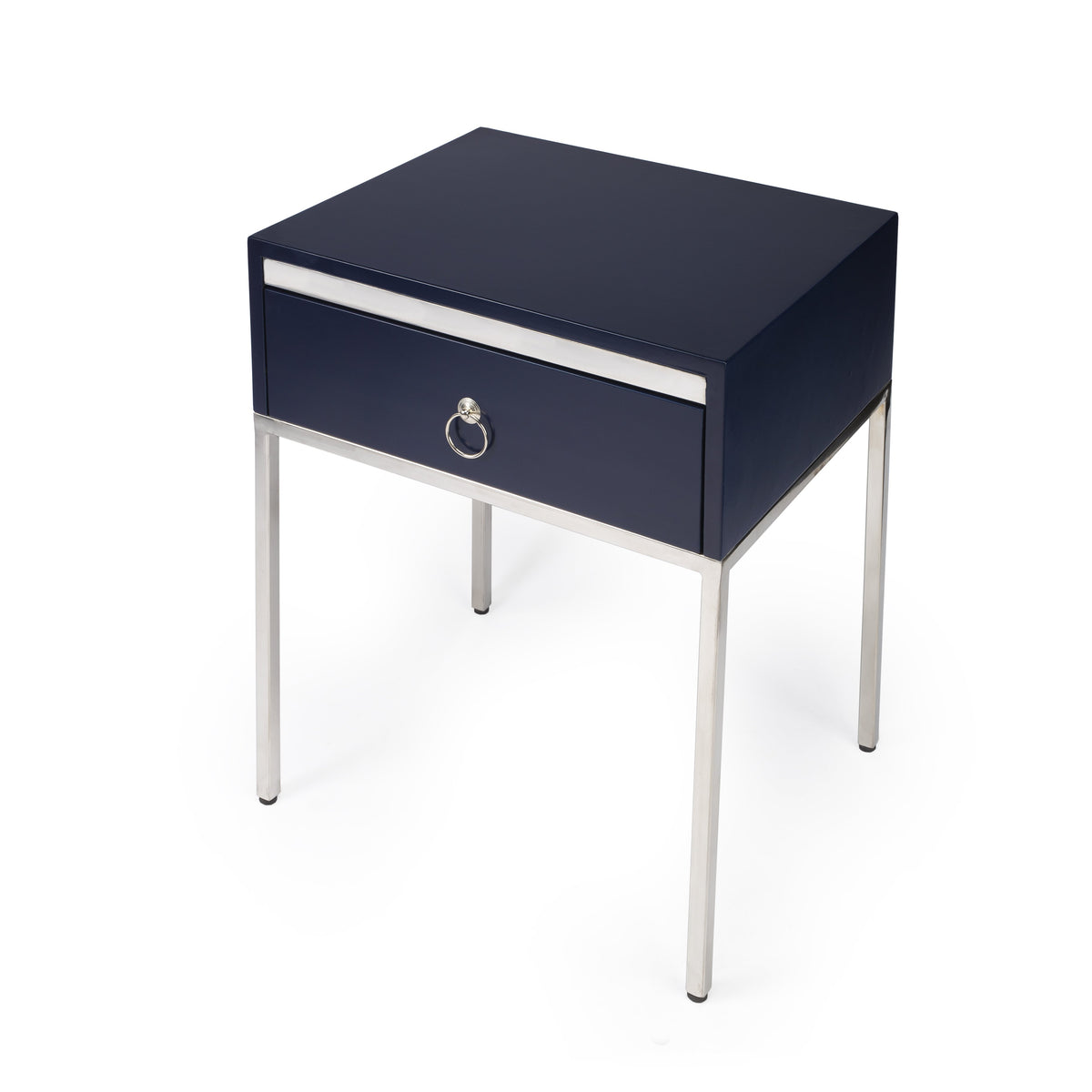 Butler Specialty Modern Rectangular Blue Silver End Table Accent Tables Butler Specialty