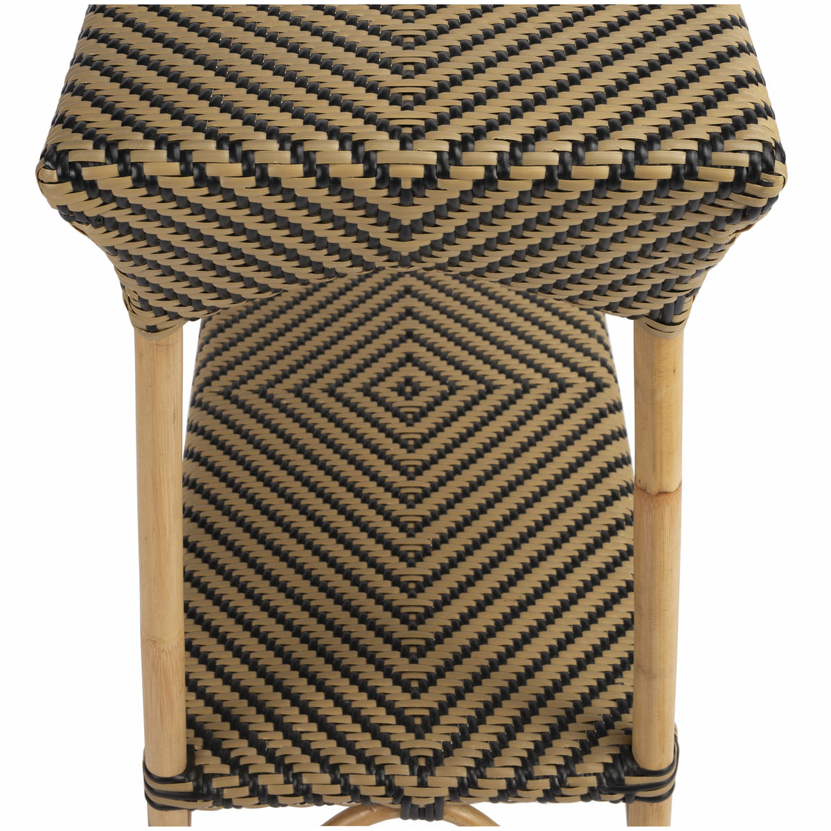 Butler Specialty Traditional Lightweight Rectangular Beige And Brown Rettan Bar Cart Serving Tables Butler Specialty