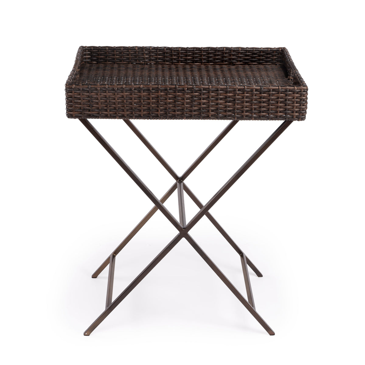 Butler Specialty Dark Brown Rattan Rectangular Traditional Tray Table Chests/Cabinets Butler Specialty