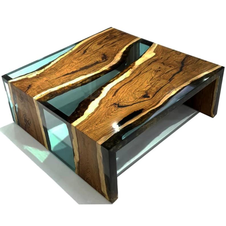 Arditi Smoked Aqua Green Waterfall Coffee Table Arditi Medium