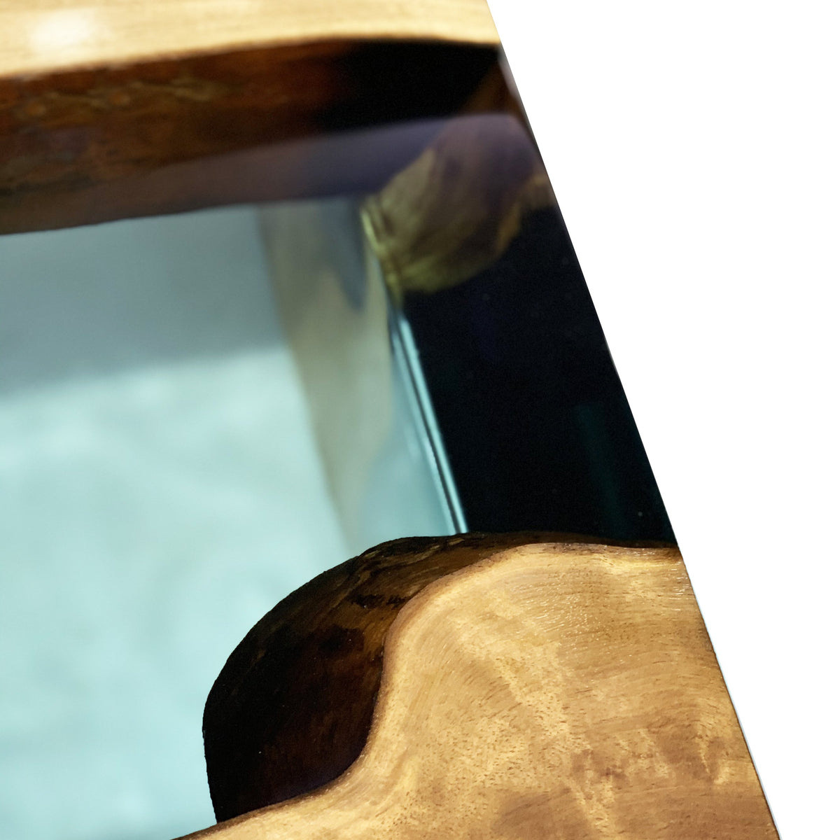 Arditi Smoked Aqua Green Waterfall Coffee Table Arditi