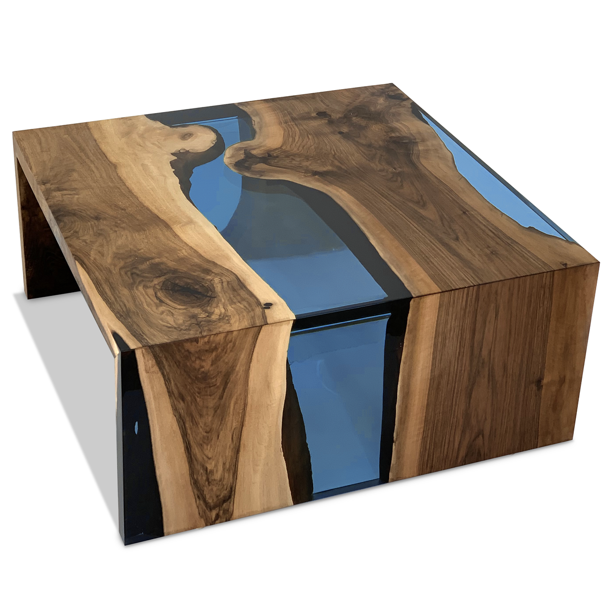 Arditi Smoked Aqua Green Waterfall Coffee Table Arditi